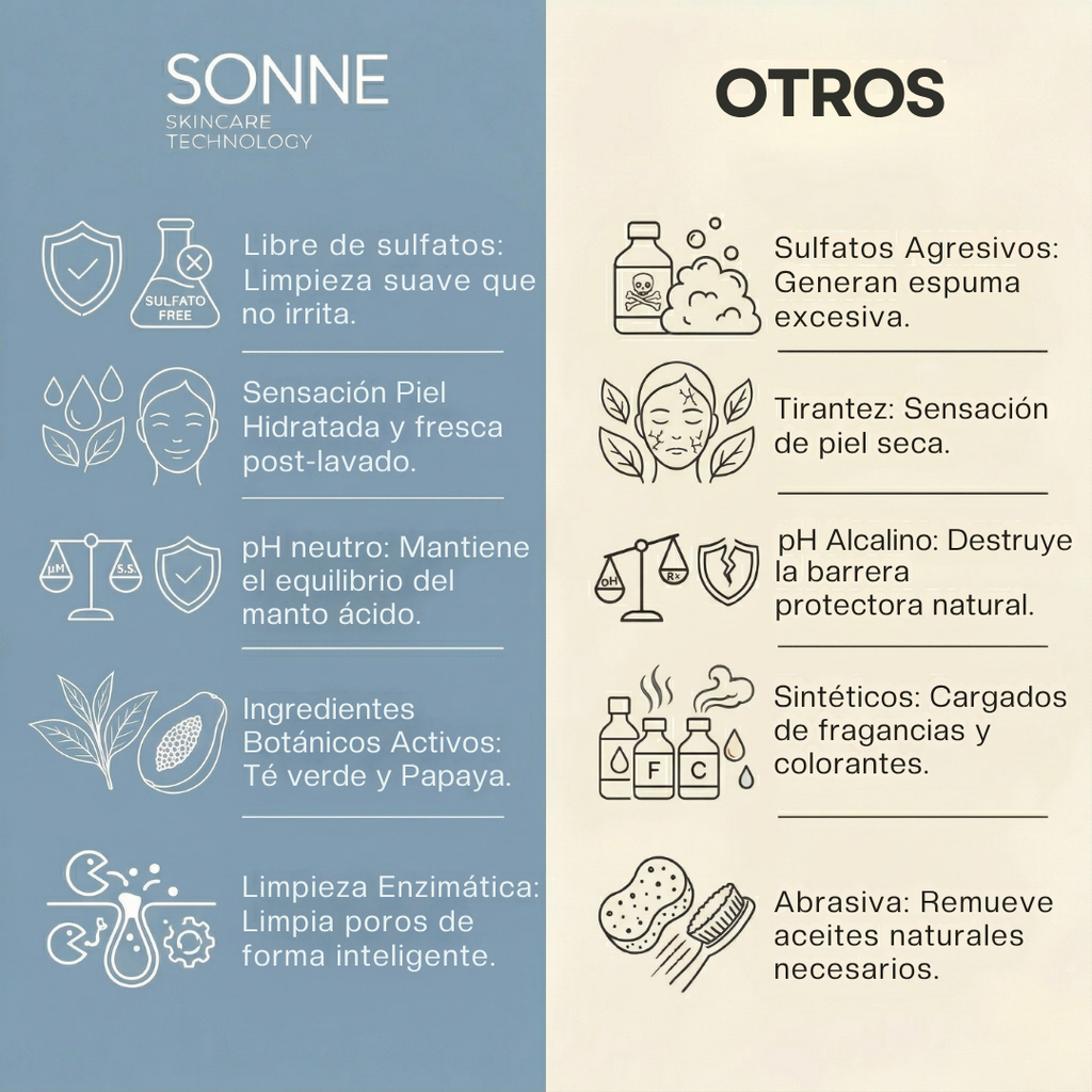 Gentle cleanser vs harsh sulfate cleansers